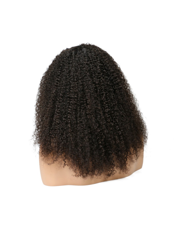 Frontal Lace wig 13x4 Kinky Curl Brazilian Remy Avec Baby Hair dens...