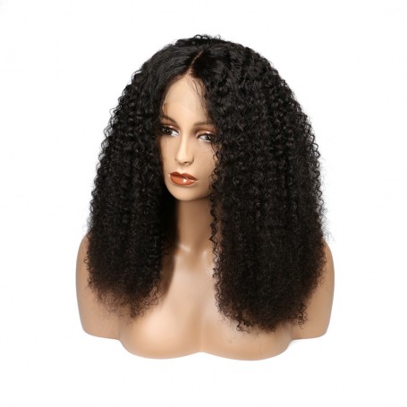 Frontal Lace wig 13x4 Jerry Curl Brazilian Remy Avec Baby Hair densité 180