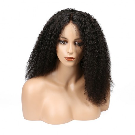 Frontal Lace wig 13x4 Jerry Curl Brazilian Remy Avec Baby Hair dens...