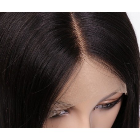 Frontal Lace wig 13x4 Bob Lisse Brazilian Remy Hair densité 180