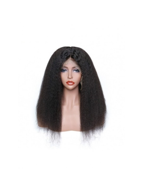Frontal Lace wig 13x4 Kinky straight Brazilian Remy Avec Baby Hair densité 180