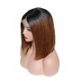 Frontal Lace wig 13x4 bob ombré 1B/30 Brazilian Remy Avec Baby Hair 