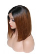 Frontal Lace wig 13x4 bob ombré 1B/30 Brazilian Remy Avec Baby Hair 