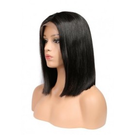 Frontal Lace wig 13x4 Bob Lisse Brazilian Remy Hair densité 180