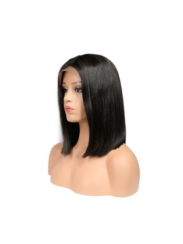 Frontal Lace wig 13x4 Bob Lisse Brazilian Remy Hair densité 180