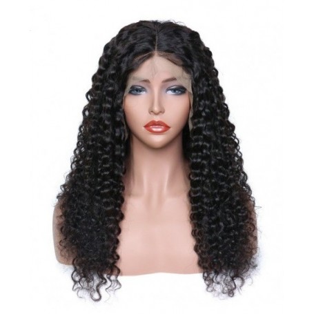Frontal Lace wig 13x4 Deep Wave Brazilian Remy Avec Baby Hair densité 180