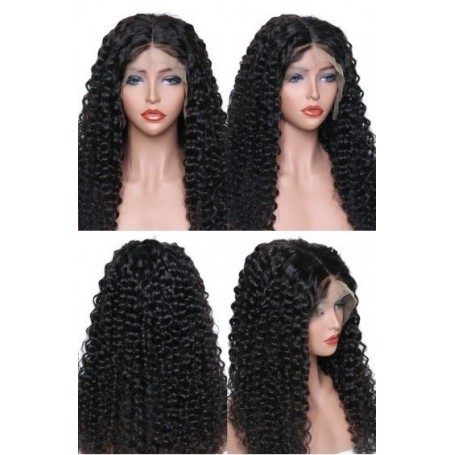 Frontal Lace wig 13x4 Deep Wave Brazilian Remy Avec Baby Hair densi...