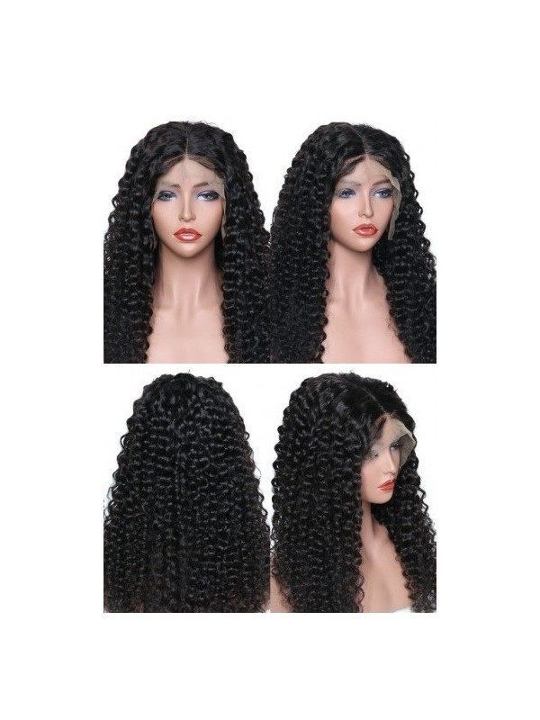 Frontal Lace wig 13x4 Deep Wave Brazilian Remy Avec Baby Hair densi...