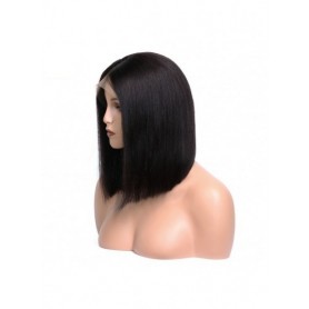Frontal Lace wig 13x4 Bob Lisse Brazilian Remy Avec Baby Hair densité 180