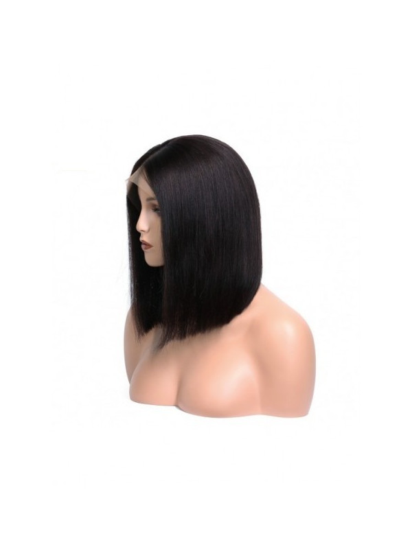 Frontal Lace wig 13x4 Bob Lisse Brazilian Remy Avec Baby Hair densité 180