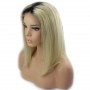 Frontal Lace wig 13x4 bob ombré 1B/613 Brazilian Remy Avec Baby Hair densité 180