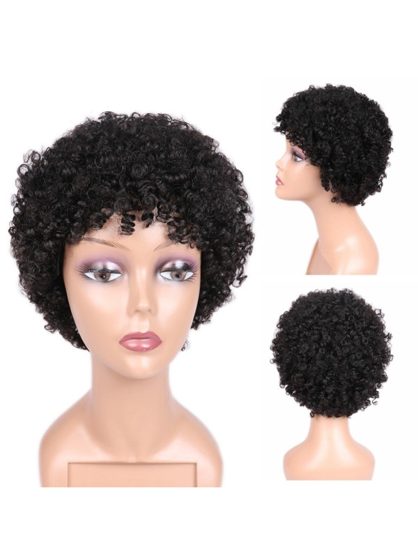 Perruque Afro Courte 100% Cheveux Humains