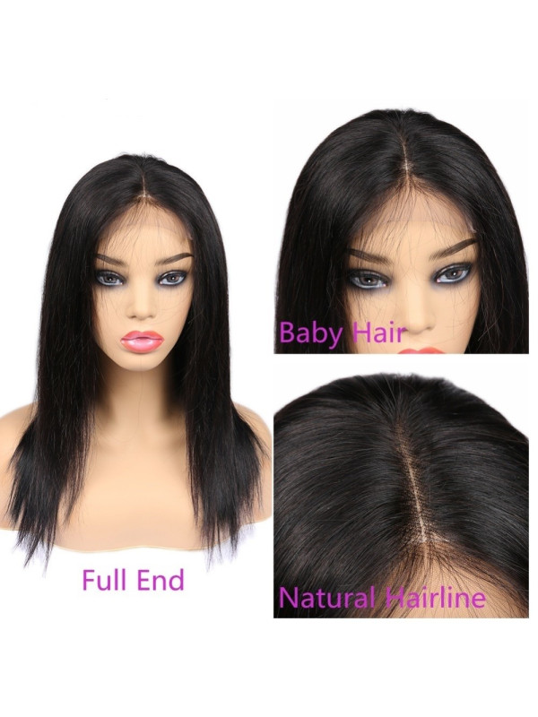 Perruque Lace Frontal wig 4x4" Lisse Brazilian Remy 16"
