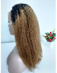 FRONTAL LACE WIGS JERRY CURL 1B/27  18P