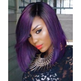 Frontal Lace Wigs Bobo Lisse 1B/Purp RC 10P