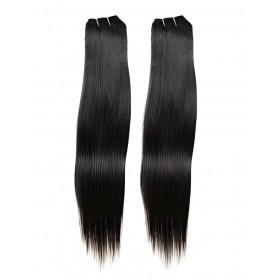 Tissage brésilien naturel cheveux humains lisses x2