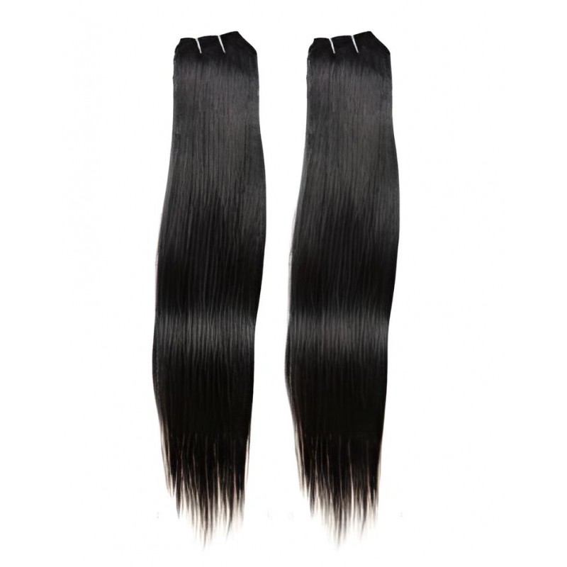 Tissage brésilien naturel cheveux humains lisses x2