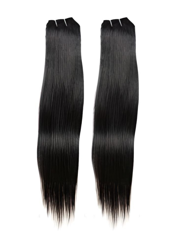 Tissage brésilien naturel cheveux humains lisses x2