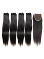 Tissage brésilien 100% naturel cheveux humains lisses x4 et closure x1