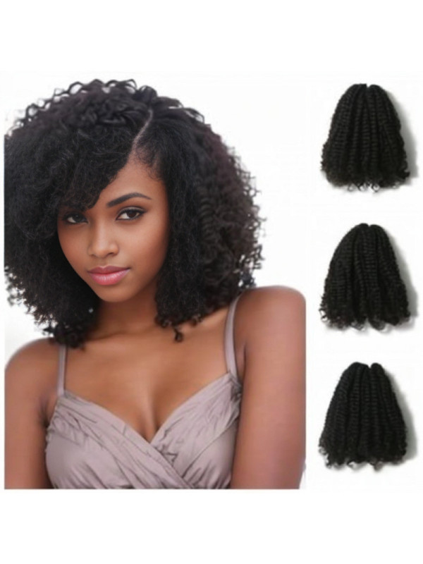 Tissage Brésilien - Mèches 100% Humain - Extensions Jerry Curl 12" x3
