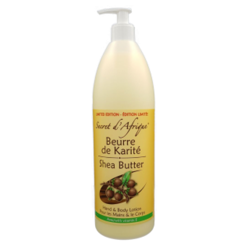 Lotion pour les mains et le corps au beurre de karité Secret d'Afrique 1 litre