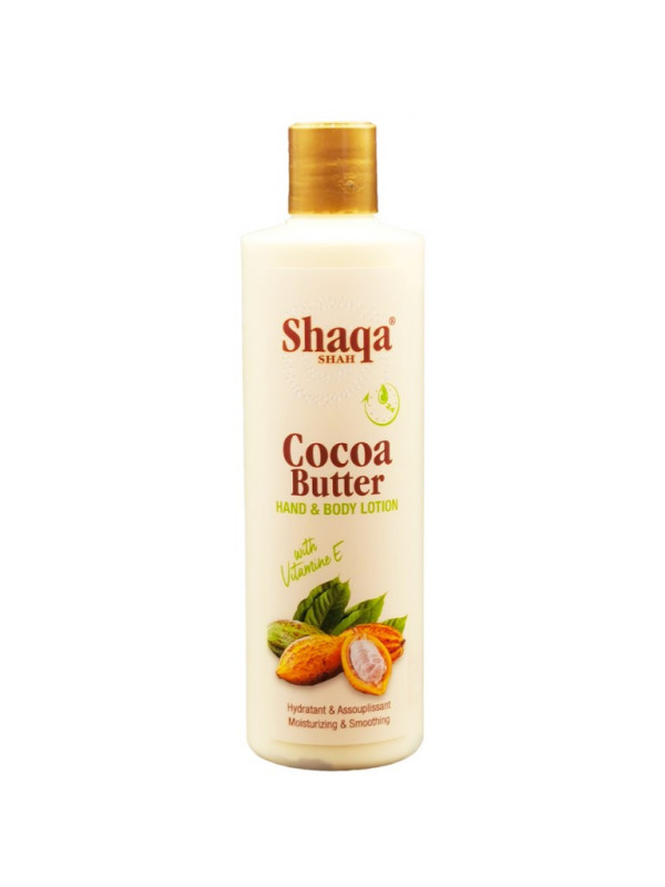 Shaqa Shah Lotion au Beurre de Cacao pour les Mains et le Corps - 16 oz (473 ml)