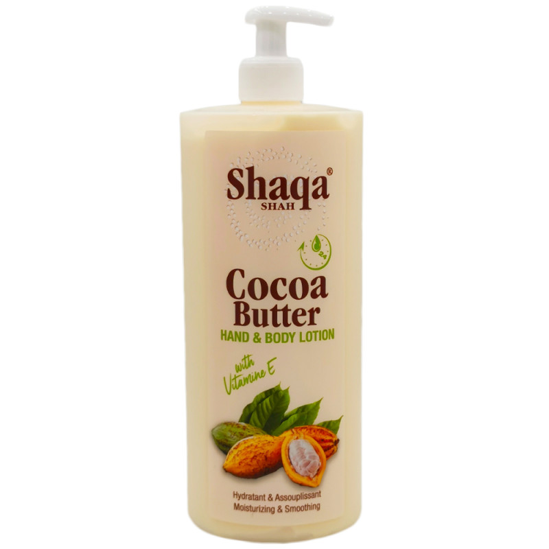 Shaqa Shah Lotion au Beurre de Cacao pour les Mains et le Corps - 32 oz (946 ml)