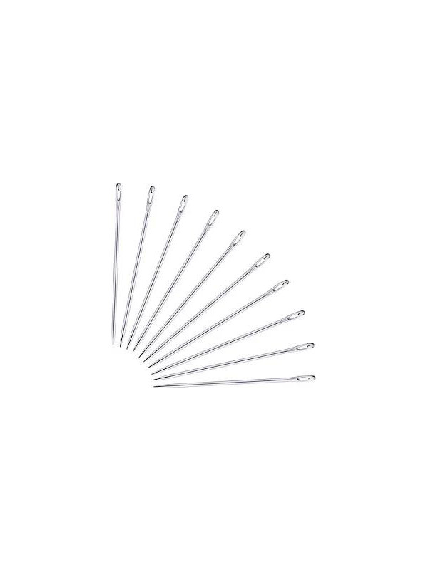 Aiguilles de Couture en Cuir - Lot de 10 Aiguilles Triangulaires avec Flacon Transparent