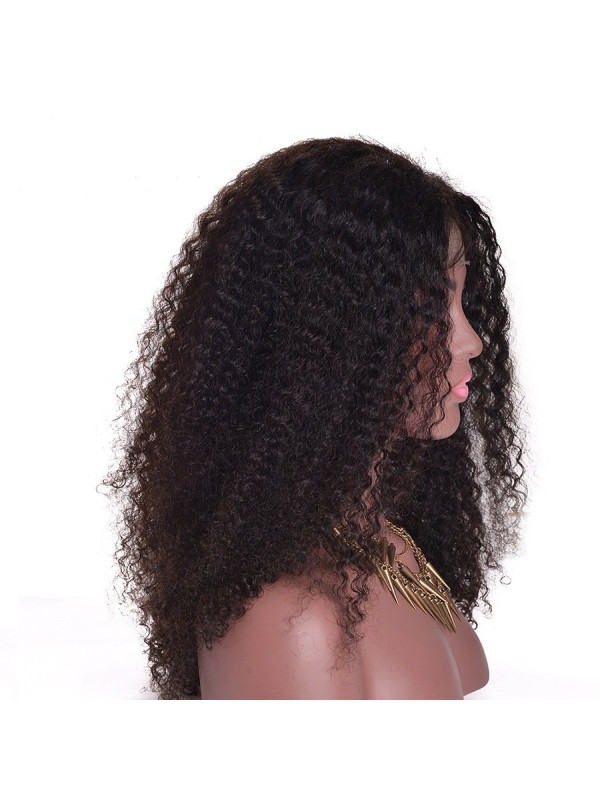 frontal Lace wig 100% cheveux brésilien Remy Jerry Curl avec baby hair densité 180