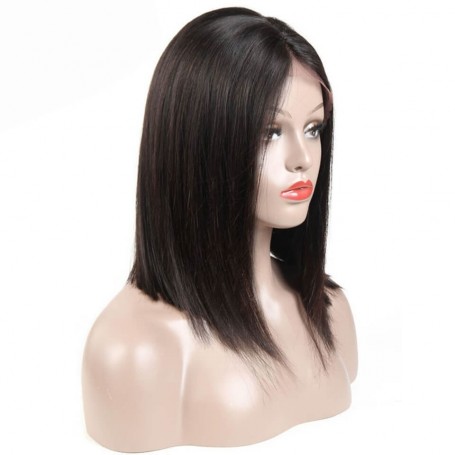 Frontal Lace wig 13X4 100% cheveux brésilien Remy Lisse avec baby hair densité 180
