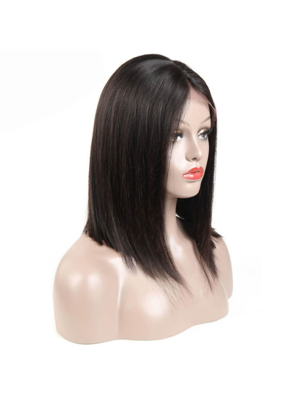 Frontal Lace wig 13X4 100% cheveux brésilien Remy Lisse avec baby hair densité 180