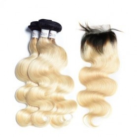 2 Tissage Bresilien Jerry Curl Try Me et Closure 20" ( 50 cm )