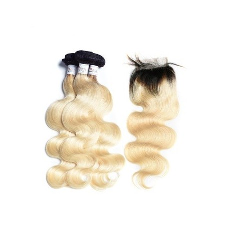 2 Tissage Bresilien Jerry Curl Try Me et Closure 20" ( 50 cm )